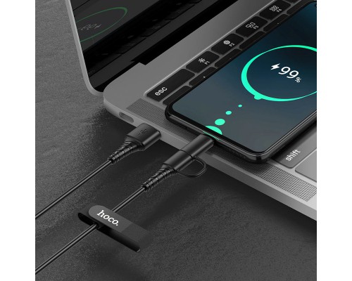 Дата кабель Hoco X54 Cool dual 2in1 USB to MicroUSB-Type-C (1m) (00000058735_1)