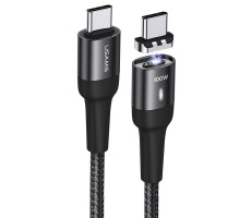 Дата кабель USAMS US-SJ466 U58 Type-C to Type-C 100W PD Fast Charge Magnetic Data Cable (1.5m) (00000039658_1)