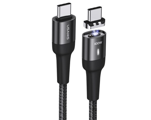 Дата кабель USAMS US-SJ466 U58 Type-C to Type-C 100W PD Fast Charge Magnetic Data Cable (1.5m) (00000039658_1)
