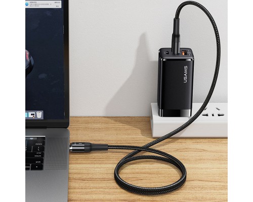 Дата кабель USAMS US-SJ466 U58 Type-C to Type-C 100W PD Fast Charge Magnetic Data Cable (1.5m) (00000039658_1)