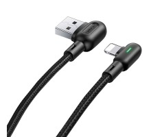 Дата кабель USAMS US-SJ455 U57 Lightning Dual Right-angle Cable With Colorful Light (1.2m) (00000039661_2)