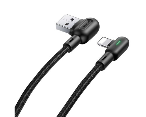 Дата кабель USAMS US-SJ455 U57 Lightning Dual Right-angle Cable With Colorful Light (1.2m) (00000039661_2)