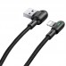 Дата кабель USAMS US-SJ455 U57 Lightning Dual Right-angle Cable With Colorful Light (1.2m) (00000039661_2)