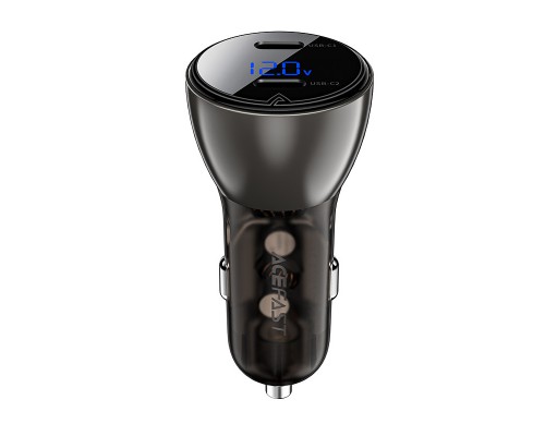 АЗУ Acefast B10 metal car charger 60W (USB-C + USB-C) with digital display (00000065900_1)