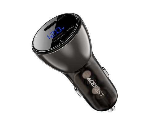 АЗУ Acefast B10 metal car charger 60W (USB-C + USB-C) with digital display (00000065900_1)