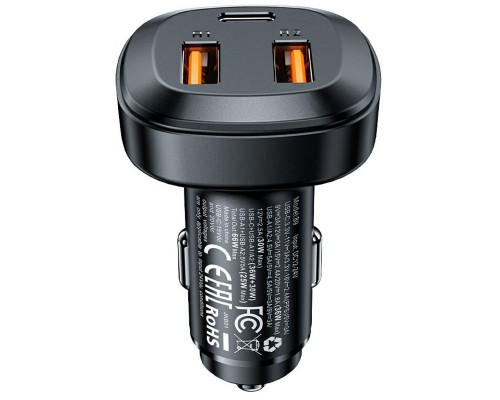 АЗУ Acefast B9 66W (2USB-A+USB-C) three port metal car charger (00000065901_1)