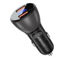 АЗУ Acefast B7 metal car charger 45W (USB-A + USB-A) with digital display (00000065903_1)