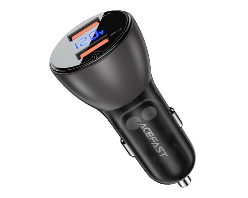 АЗУ Acefast B7 metal car charger 45W (USB-A + USB-A) with digital display (00000065903_1)