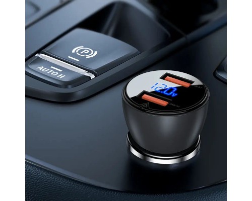 АЗУ Acefast B7 metal car charger 45W (USB-A + USB-A) with digital display (00000065903_1)