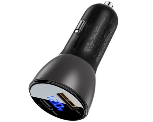 АЗУ Acefast B6 metal car charger 63W (USB-A + USB-C) with digital display (00000065904_1)
