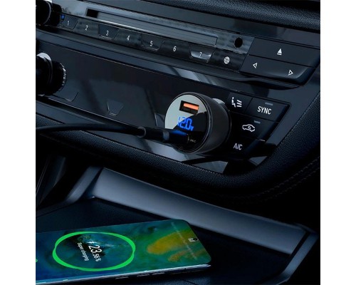 АЗУ Acefast B6 metal car charger 63W (USB-A + USB-C) with digital display (00000065904_1)