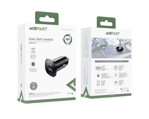 АЗУ Acefast B1 mini 38W (USB-C+USB-A) dual-port metal car charger (00000065907_1)