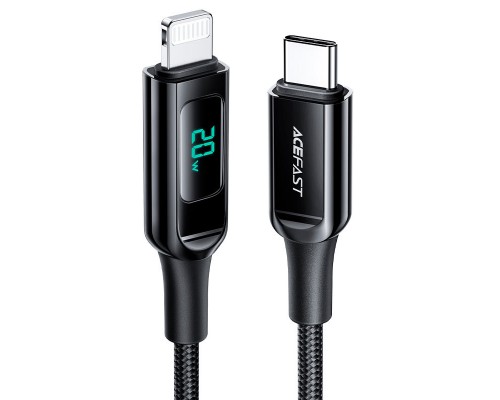 Дата кабель Acefast MFI C6-01 USB-C to Lightning zinc alloy digital display braided (1m) (00000065908_1)