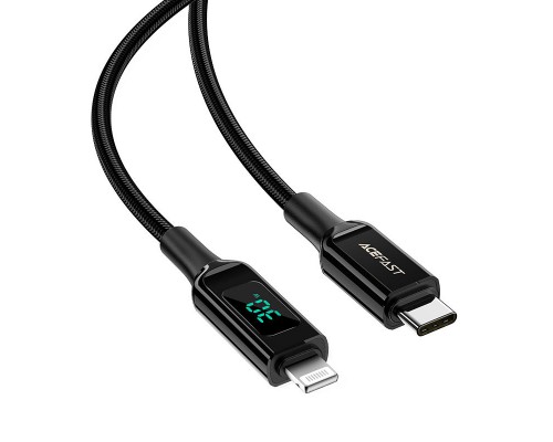 Дата кабель Acefast MFI C6-01 USB-C to Lightning zinc alloy digital display braided (1m) (00000065908_1)