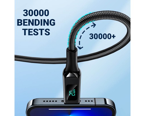 Дата кабель Acefast MFI C6-01 USB-C to Lightning zinc alloy digital display braided (1m) (00000065908_1)