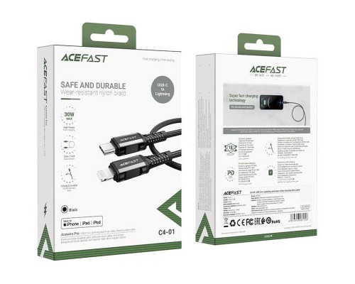 Дата кабель Acefast MFI C4-01 USB-C to Lightning aluminum alloy (1.8m) (00000065911_1)