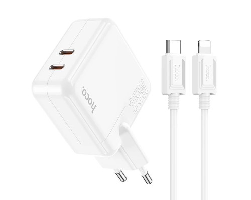 СЗУ Hoco C110A PD 35W+QC3.0 (2 Type-C) + Type-C to Lightning (00000064552_1)