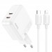 СЗУ Hoco C110A PD 35W+QC3.0 (2 Type-C) + Type-C to Lightning (00000064552_1)