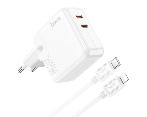 СЗУ Hoco C110A PD 35W+QC3.0 (2 Type-C) + Type-C to Lightning (00000064552_1)
