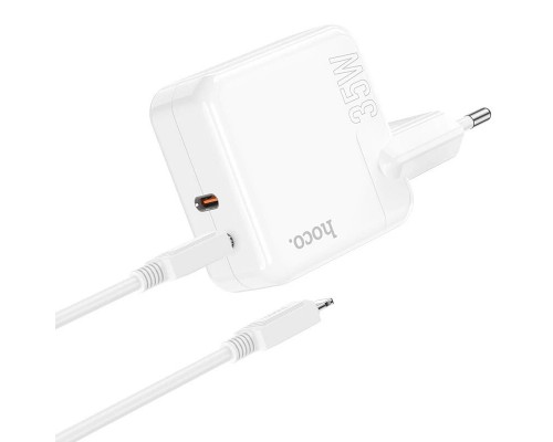 СЗУ Hoco C110A PD 35W+QC3.0 (2 Type-C) + Type-C to Lightning (00000064552_1)