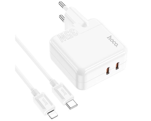 СЗУ Hoco C110A PD 35W+QC3.0 (2 Type-C) + Type-C to Lightning (00000064552_1)