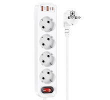Удлинитель Hoco NS1 Aura PD20W (2USB/1Type-C/4xSocket) (00000064556_1)