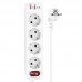 Удлинитель Hoco NS1 Aura PD20W (2USB/1Type-C/4xSocket) (00000064556_1)