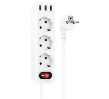Удлинитель Hoco NS2 (3USB/3xSocket) (00000062806_2)