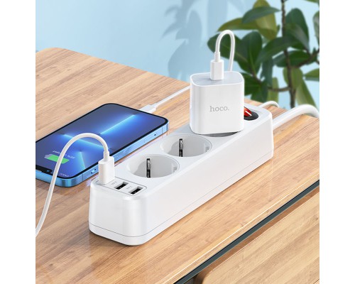 Удлинитель Hoco NS2 (3USB/3xSocket) (00000062806_2)