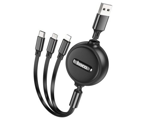 Дата кабель Hoco X75 3in1 Lightning-MicroUSB-Type-C (1m) (00000064562_1)