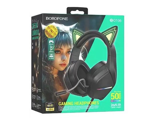 Накладные наушники BOROFONE BO106 Cute cat (USB+3.5mm/2m) (00000067805_1)