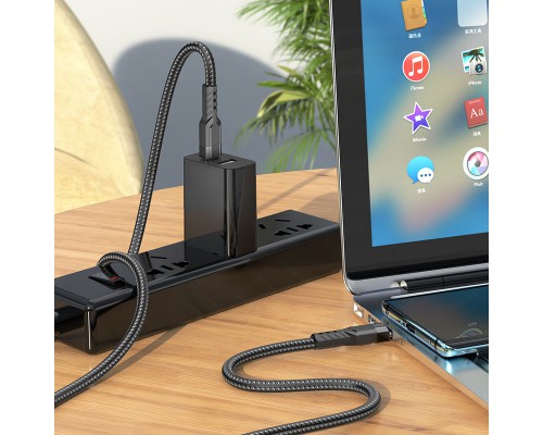 Дата кабель Hoco U110 charging data sync Type-C to Type-C 60W (1.2 m) (00000062733_1)