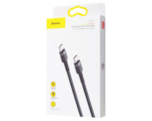 Дата кабель Baseus Cafule Type-C to Type-C Cable PD 2.0 60W (2m) (CATKLF-H) (00000031875_1)
