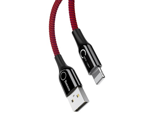 Дата кабель Baseus C-shaped (со световым индикатором) USB to Lightning 2.4A (1m) (CALCD) (00000027364_4)