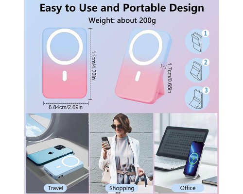 Портативное ЗУ Power Bank JJT-A27-1 Gradient PD20W+QC 22.5W с БЗУ 10000 mAh (00000069061_2)