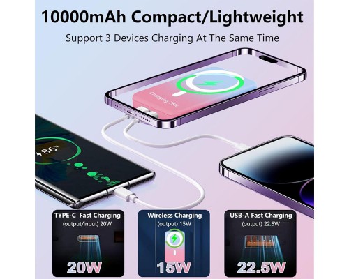 Портативное ЗУ Power Bank JJT-A27-1 Gradient PD20W+QC 22.5W с БЗУ 10000 mAh (00000069061_2)