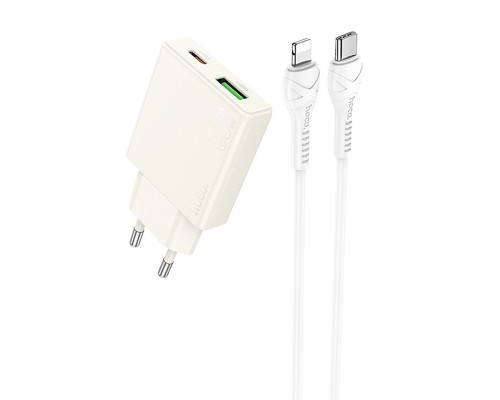 СЗУ Hoco N45 Biscuit PD30W+QC3.0 + Type-C to Lightning (00000071065_1)