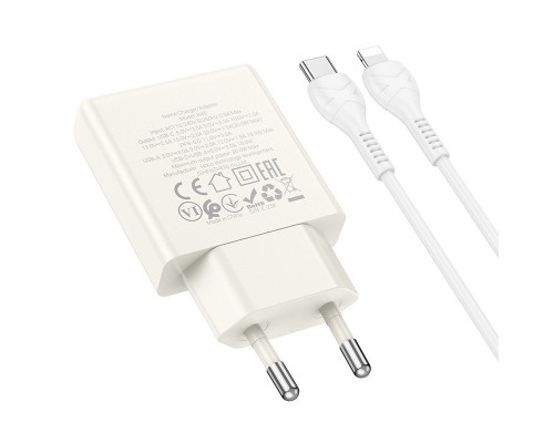 СЗУ Hoco N45 Biscuit PD30W+QC3.0 + Type-C to Lightning (00000071065_1)