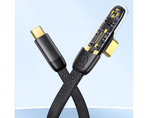 Дата кабель USAMS US-SJ587 Type-C to Type-C PD 100W Right-angle (2m) (00000062634_1)
