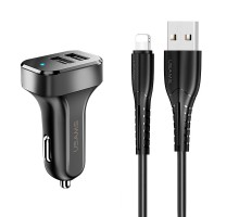 АЗУ Usams C13 2.1A Dual USB + U35 Lightning cable (1m) (00000036189_1)