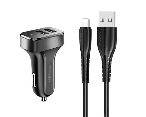АЗУ Usams C13 2.1A Dual USB + U35 Lightning cable (1m) (00000036189_1)