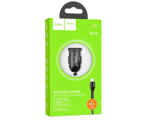 АЗУ Hoco Z43 QC3.0 (1USB/18W) + MicroUSB (00000062805_1)