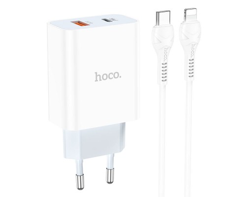 СЗУ HOCO C97A PD20W+QC3.0 (1USB/1Type-C/3A) + Type-C to Lightning (00000062808_1)