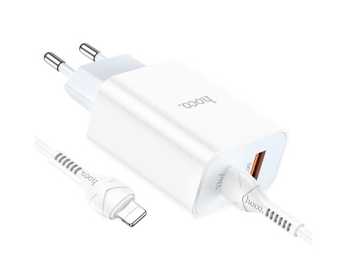 СЗУ HOCO C97A PD20W+QC3.0 (1USB/1Type-C/3A) + Type-C to Lightning (00000062808_1)