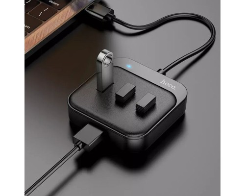 Переходник HUB Hoco HB31 Easy 4-in-1 (USB to USB3.0*4) (L=0.2m) (00000062815_1)