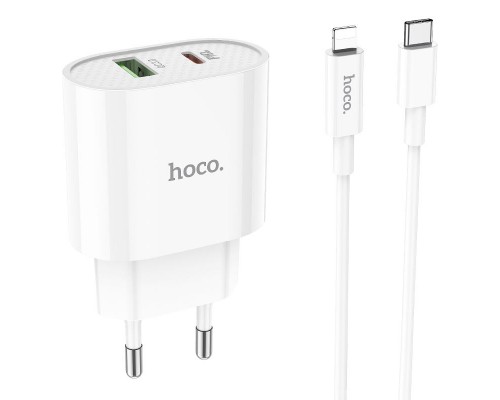 СЗУ HOCO C95A PD 20W+QC3.0 (1USB/Type-C/3A) + Type-C to Lightning (00000062817_1)
