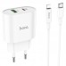 СЗУ HOCO C95A PD 20W+QC3.0 (1USB/Type-C/3A) + Type-C to Lightning (00000062817_1)