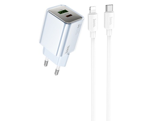 СЗУ Hoco N46 Glorious PD20W+QC3.0 (1USB-A/1C) + Type-C to Lightning (00000073952_2)