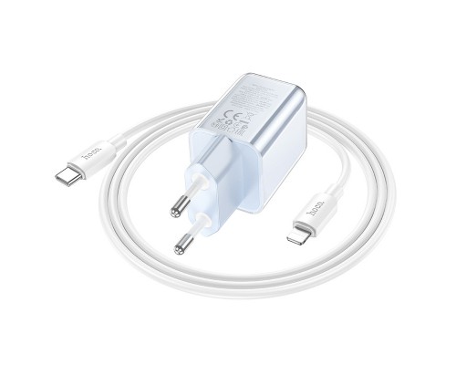 СЗУ Hoco N46 Glorious PD20W+QC3.0 (1USB-A/1C) + Type-C to Lightning (00000073952_2)