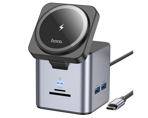 Переходник HUB Hoco HB49 Effortless 9in1 100W с БЗУ (00000074177_1)